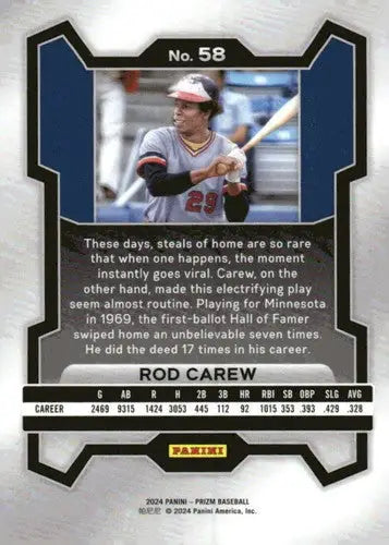 2024 Panini Prizm #58 Rod Carew NM-MT Twins ID:76294 - Baseball Card Single