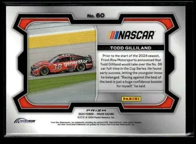2024 Panini Prizm #60 Todd Gilliland White Sparkle - Racing Card Single