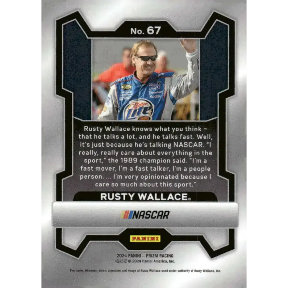 2024 Panini Prizm #67 Rusty Wallace NM-MT Miller Lite/Team Penske/Ford Racing Card - Racing Card Single