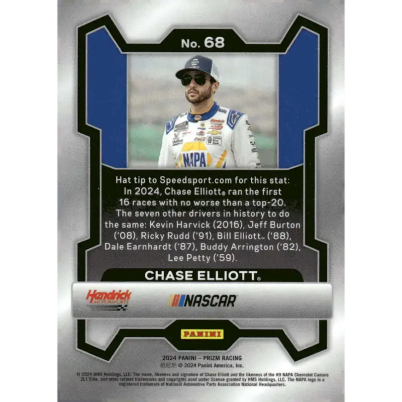 2024 Panini Prizm #68 Chase Elliott NM-MT NAPA Auto Parts/Hendrick Motorsports/Chevrolet Racing Card - Racing Card