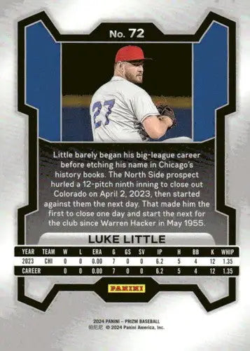 2024 Panini Prizm #72 Luke Little NM-MT Cubs ID:76519 - Baseball Card Single