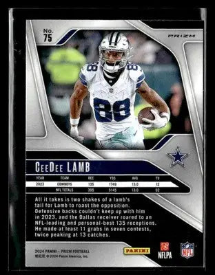 2024 Panini Prizm #75 CeeDee Lamb Silver - Football Card Single