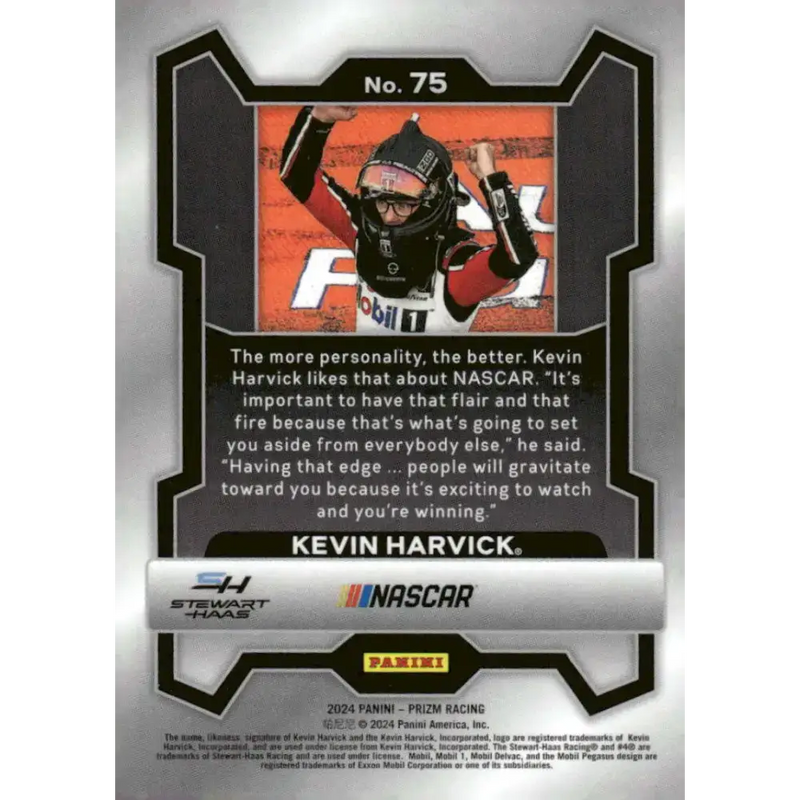 2024 Panini Prizm #75 Kevin Harvick NM-MT Mobil 1/Stewart-Haas Racing/Ford Racing Card - Racing Card Single