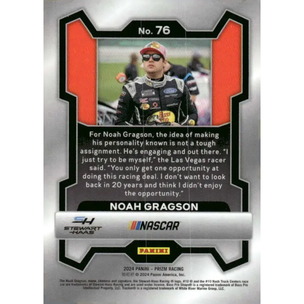 2024 Panini Prizm #76 Noah Gragson NM-MT Bass Pro Shops/Stewart-Haas Racing/Ford Racing Card - Racing Card Single