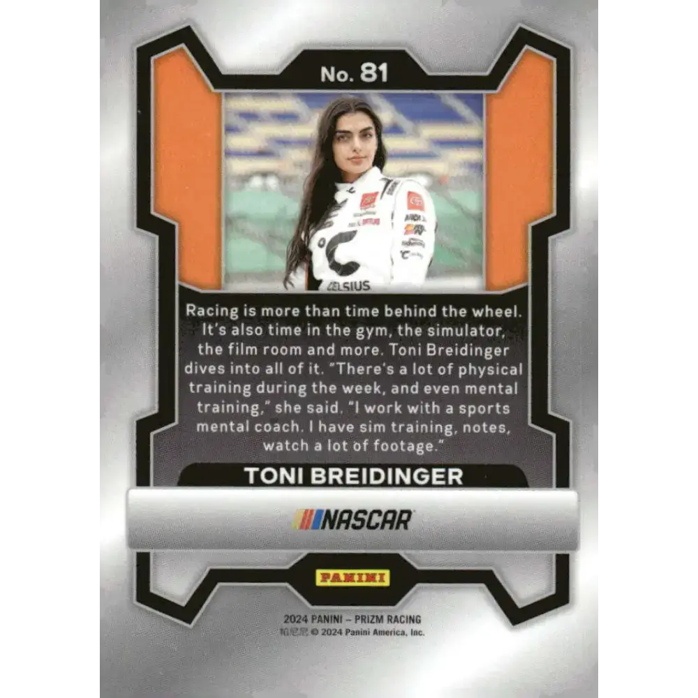 2024 Panini Prizm #81 Toni Breidinger NM-MT Celsius/Tricon Garage/Toyota Racing Card - Racing Card Single