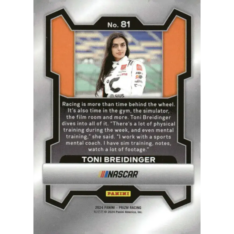 2024 Panini Prizm #81 Toni Breidinger NM-MT Celsius/Tricon Garage/Toyota Racing Card - Racing Card Single