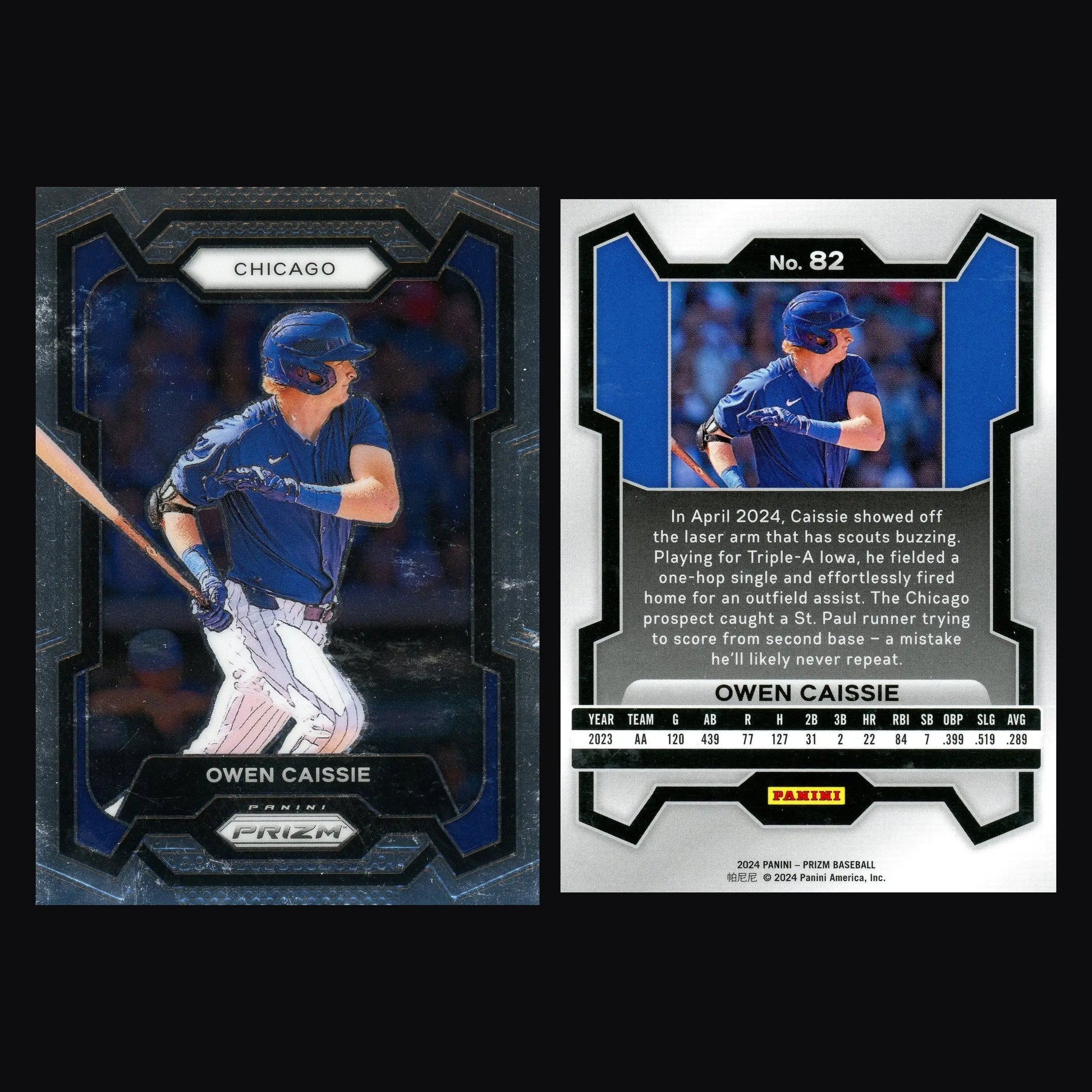 2024 Panini Prizm #82 Owen Caissie Chicago Cubs - Baseball Card Single