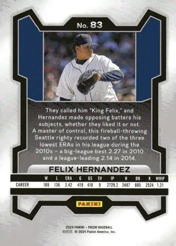 2024 Panini Prizm #83 Felix Hernandez NM-MT Mariners ID:76520 - Baseball Card Single