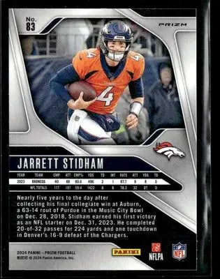 2024 Panini Prizm #83 Jarrett Stidham Pink - Football Card Single