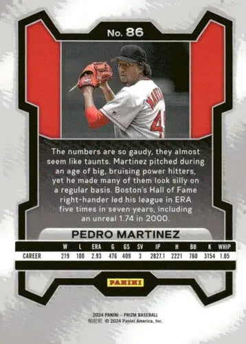 2024 Panini Prizm #86 Pedro Martinez NM-MT Red Sox ID:76521 - Baseball Card Single