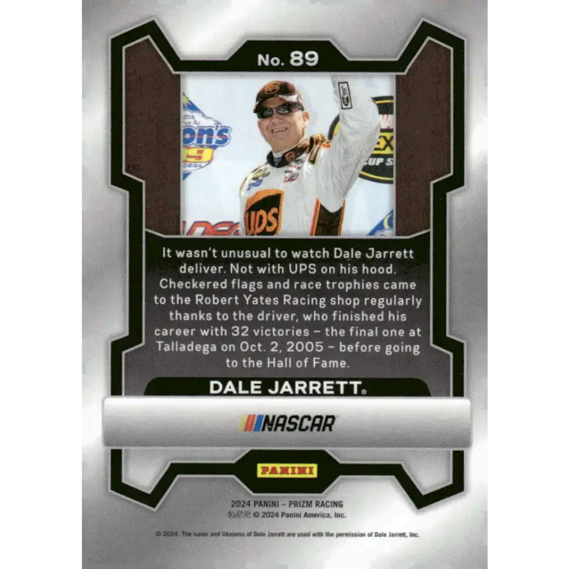 2024 Panini Prizm #89 Dale Jarrett NM-MT UPS/Robert Yates Racing/Ford Racing Card - Racing Card Single