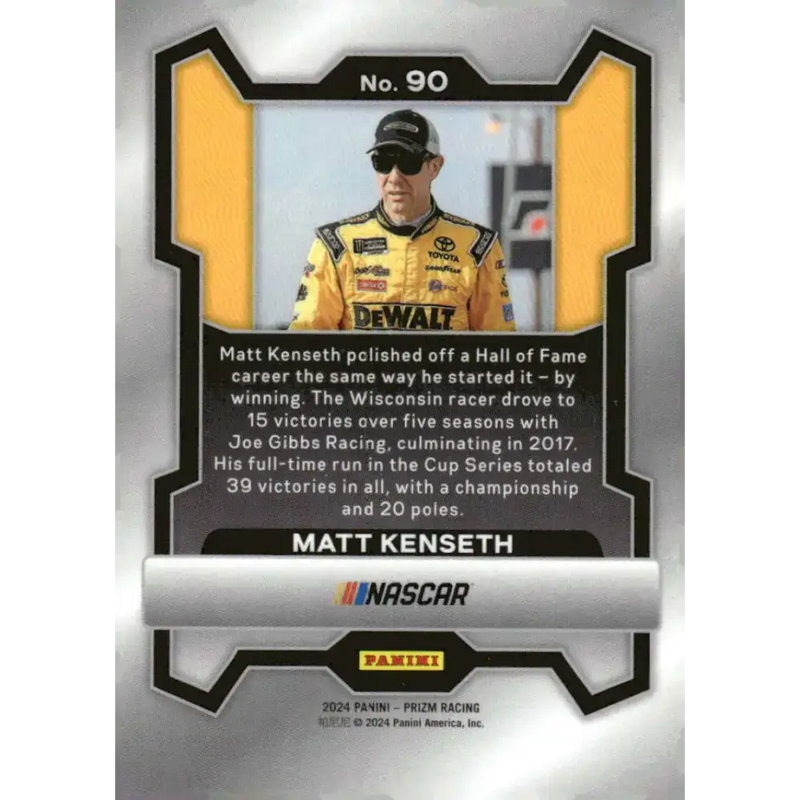 2024 Panini Prizm #90 Matt Kenseth NM-MT DeWalt/Joe Gibbs Racing/Toyota Racing Card - Racing Card Single
