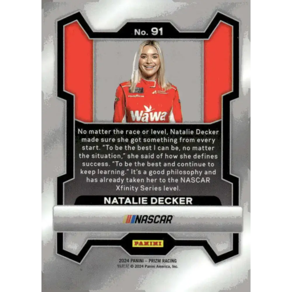 2024 Panini Prizm #91 Natalie Decker NM-MT Wawa/DGM Racing/Chevrolet Racing Card - Racing Card Single