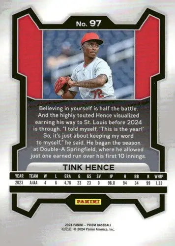 2024 Panini Prizm #97 Tink Hence NM-MT Cardinals ID:76522 - Baseball Card Single