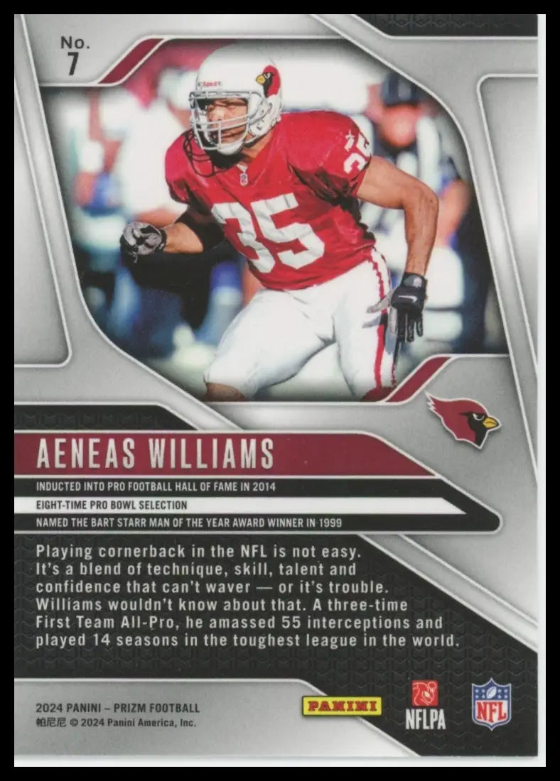 2024 Panini Prizm Aeneas Williams 7 Arizona Cardinals - Football Card Single