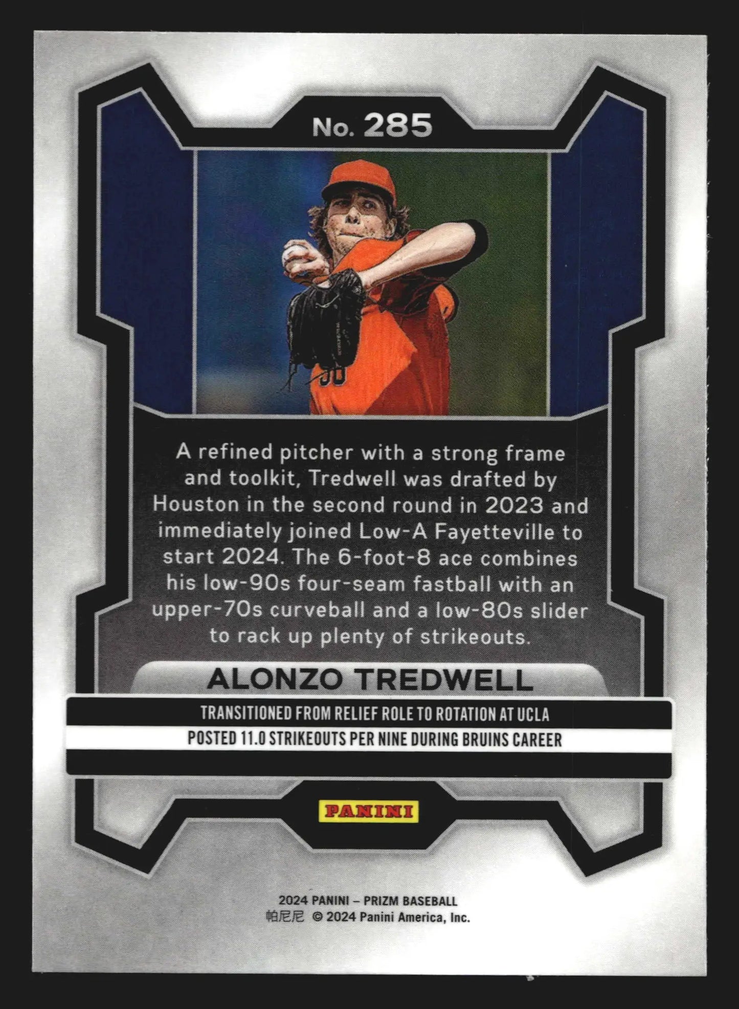 2024 Panini Prizm Alonzo Tredwell #285 Houston Astros - Baseball Card Single