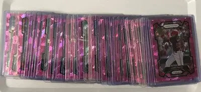 Pink holographic baseball trading cards from Panini Prizm Baseball Pink Ice Prizm lot