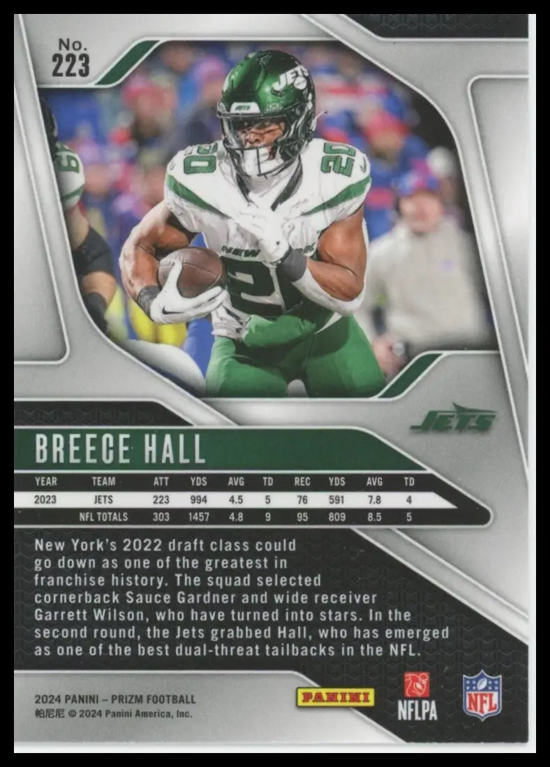 2024 Panini Prizm Breece Hall 223 New York Jets - Football Card Single