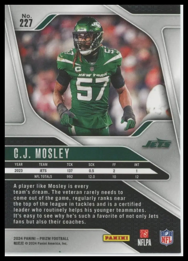 2024 Panini Prizm C.J. Mosley 227 New York Jets - Football Card Single
