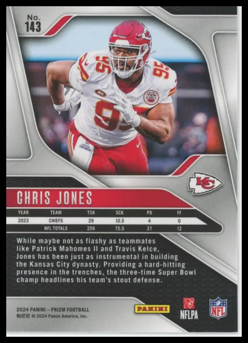 2024 Panini Prizm Chris Jones 143 Kansas City Chiefs - Football Card Single