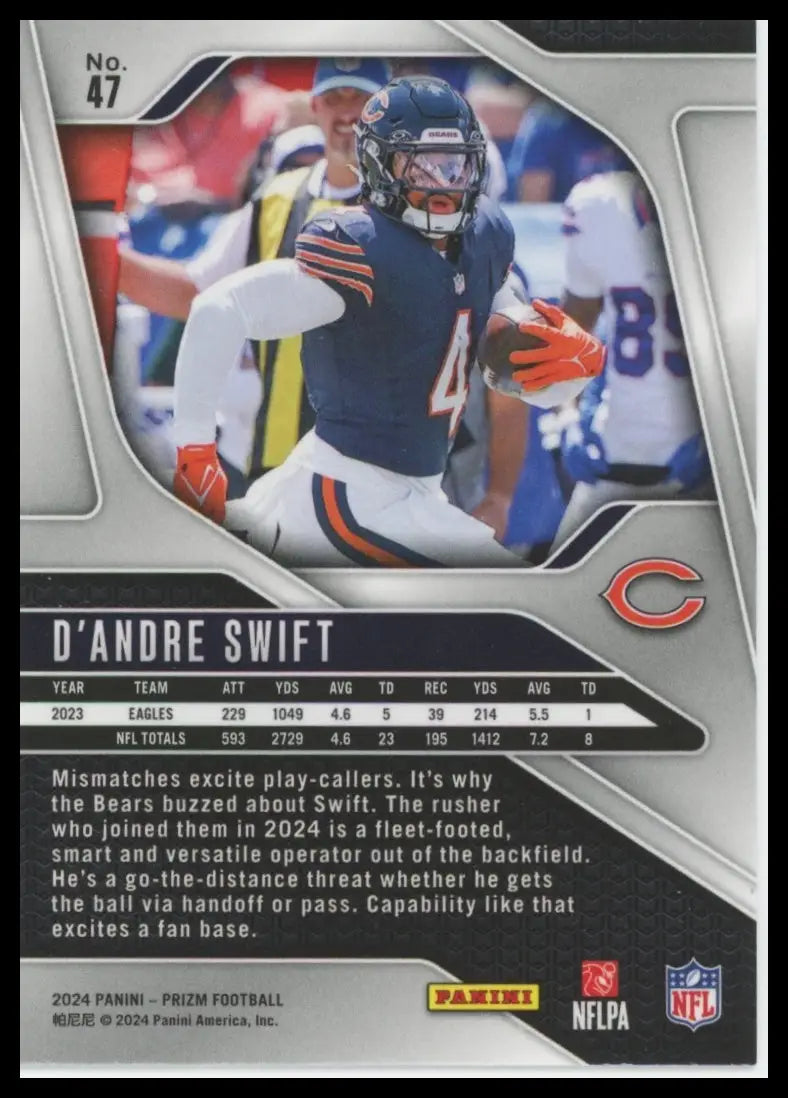 2024 Panini Prizm D’Andre Swift 47 Chicago Bears - Football Card Single