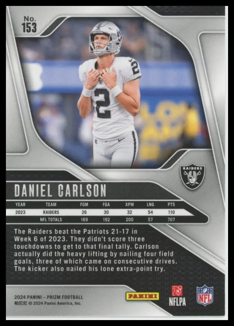 2024 Panini Prizm Daniel Carlson 153 Las Vegas Raiders - Football Card Single