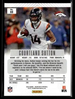 2024 Panini Prizm Deca Courtland Sutton #88 Denver Broncos