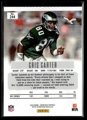 2024 Panini Prizm Deca Cris Carter #244 Philadelphia Eagles
