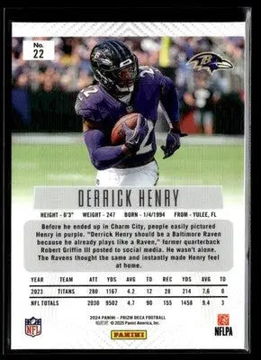 2024 Panini Prizm Deca Derrick Henry #22 Baltimore Ravens