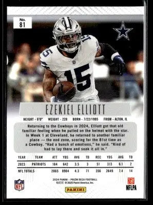2024 Panini Prizm Deca Ezekiel Elliott #81 Dallas Cowboys