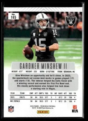 2024 Panini Prizm Deca Gardner Minshew II #165 Las Vegas Raiders - Football Card Single