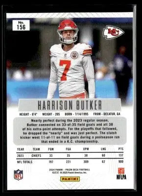 2024 Panini Prizm Deca Harrison Butker #156 Kansas City Chiefs - Football Card Single