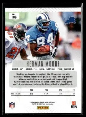 2024 Panini Prizm Deca Herman Moore #106 Detroit Lions - Football Card Single