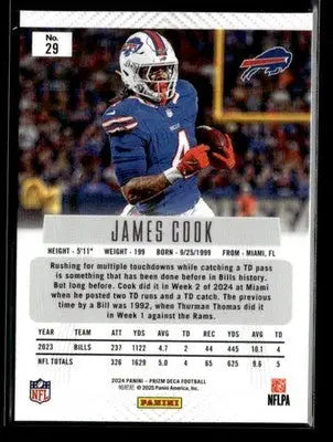 2024 Panini Prizm Deca James Cook #29 Buffalo Bills - Football Card Single
