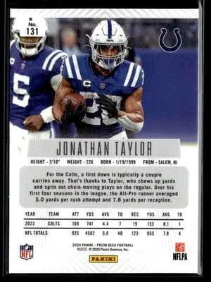 2024 Panini Prizm Deca Jonathan Taylor #131 Indianapolis Colts - Football Card Single