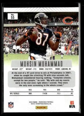 2024 Panini Prizm Deca Muhsin Muhammad #55 Chicago Bears - Football Card Single
