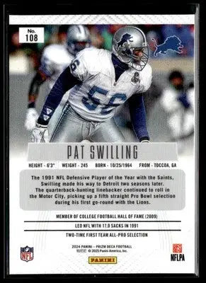 2024 Panini Prizm Deca Pat Swilling #108 Detroit Lions - Football Card Single