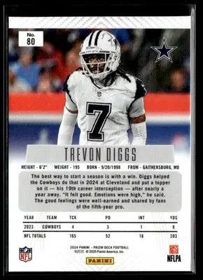 2024 Panini Prizm Deca Trevon Diggs #80 Dallas Cowboys - Football Card Single