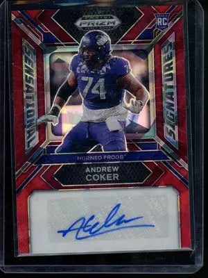 2024 Panini Prizm DP Andrew Coker #SS-ACR Auto Red Ice Sensational Signs RC - Football Card Single