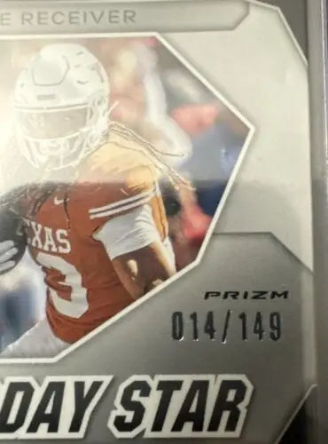 Jordan Whittington Saturday Star Blue Auto Panini Prizm Draft football trading card