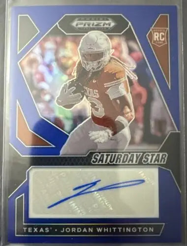 Jordan Whittington autographed football card from 2024 Panini Prizm Draft Saturday Star