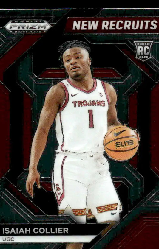 2024 Panini Prizm Draft Picks #12 Isaiah Collier New Recruits USC RC - Basketball Card Single