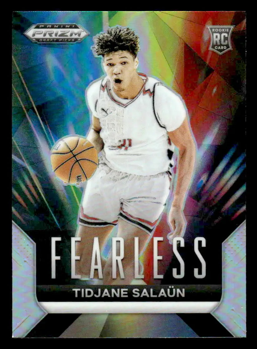 2024 Panini Prizm Draft Picks #4 Tidjane Salaun Fearless Silver Prizm - Basketball Card Single