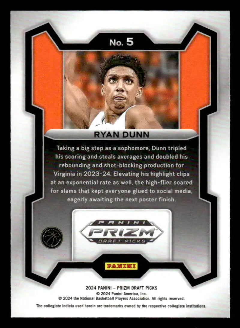 2024 Panini Prizm Draft Picks #5 Ryan Dunn - Basketball Card Single