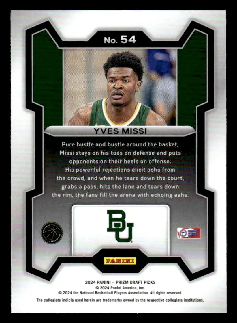 2024 Panini Prizm Draft Picks #54 Yves Missi - Basketball Card Single