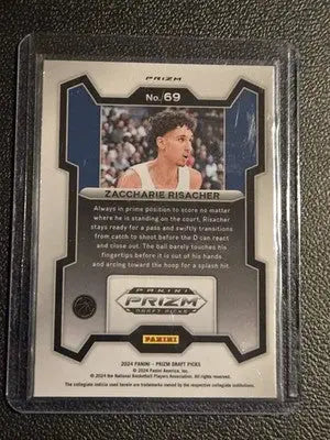 2024 Panini Prizm Draft Picks #69 Zaccharie Risacher Prizms Purple Wave - Basketball Card Single