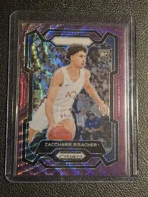 2024 Panini Prizm Draft Picks #69 Zaccharie Risacher Prizms Purple Wave - Basketball Card Single