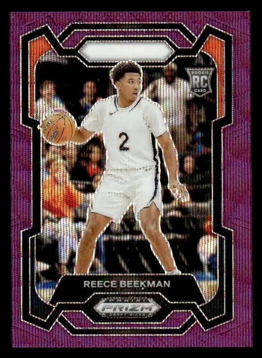 2024 Panini Prizm Draft Picks #83 Reece Beekman Prizms Purple Wave - Basketball Card Single