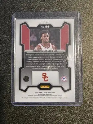 2024 Panini Prizm Draft Picks #86 Bronny James Jr. Prizms Green - Basketball Card Single