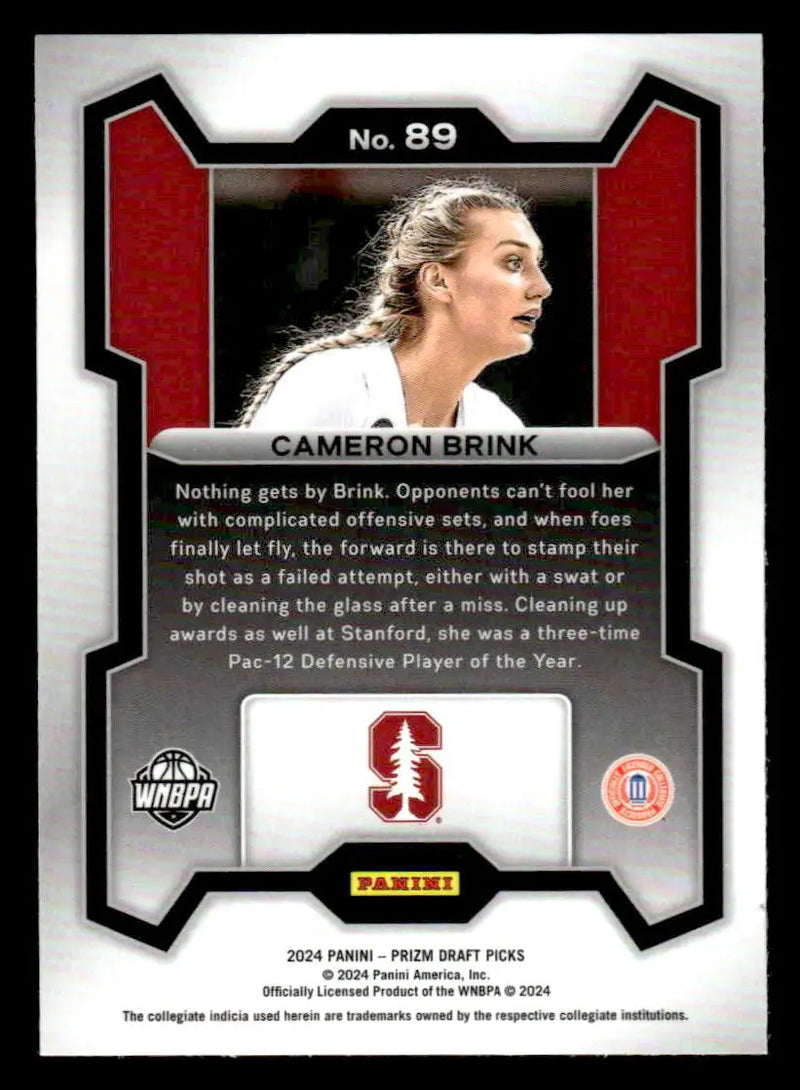 2024 Panini Prizm Draft Picks #89 Cameron Brink - Basketball Card Single